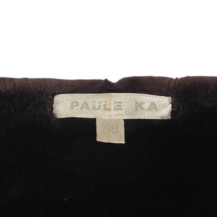 ポールカ PAULE KA ムートンコート ラムスキン ロング丈 フード ベルト  