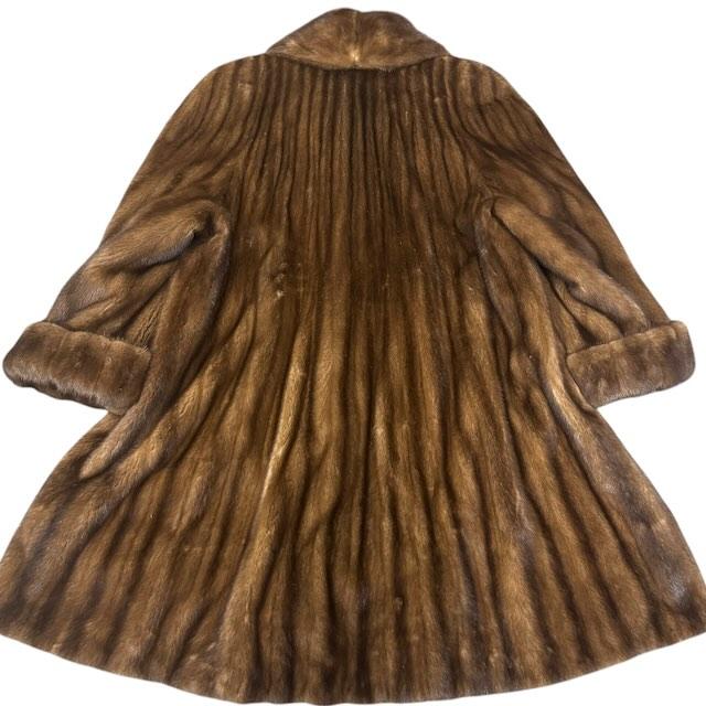 【美品 着丈89cm】デミバフミンク 毛皮 コート ロング ブラウン リアル FENDI（フェンディ） デミバフミンク MINK 毛皮 リアルファー ロング