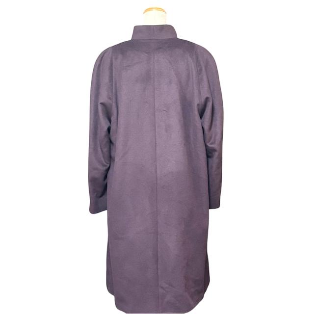 VESTINA カシミヤ100% ロングコート 長袖 無地 紫 パープル レディース