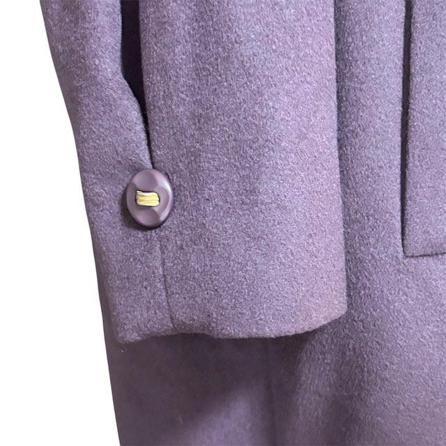 VESTINA カシミヤ100% ロングコート 長袖 無地 紫 パープル レディース