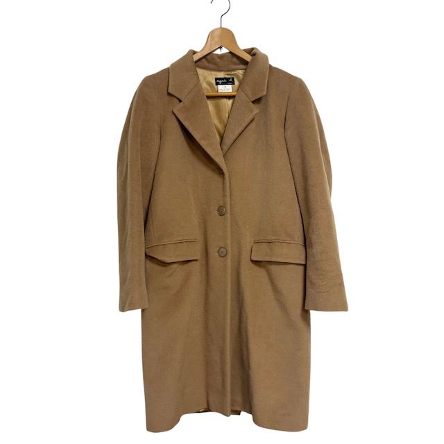 agnes b.（アニエスベー） 長袖チェスターコート 無地 カシミヤ混