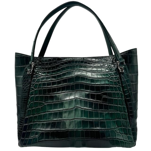 Maam ELEGANCE マットクロコ ワニ革 ハンドバッグ トートバッグ 