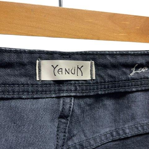 【中古】ヤヌーク YANUK Lea ストーンウォッシュデニム ストレートパンツ ジーンズ 27インチ ブラック メンズ ヤヌーク YANUK Lea ストーンウォッシュデニム ストレートパンツ