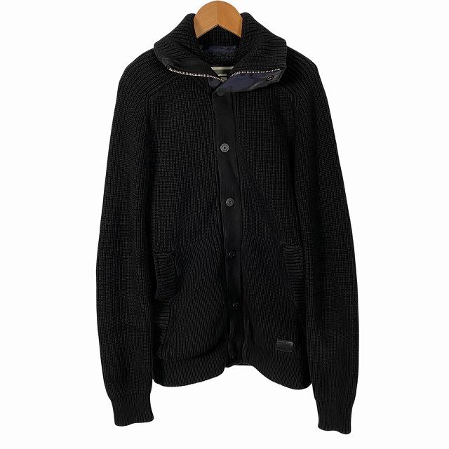 ジースターロウ G-Star RAW ニットジャケット 長袖 裏ボア 紺 ネイビー 