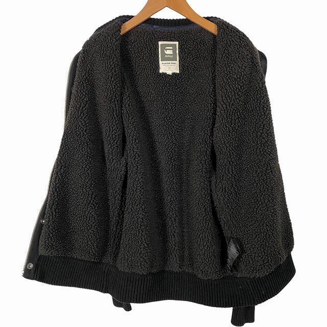 ジースターロウ G-Star RAW ニットジャケット 長袖 裏ボア 紺 ネイビー 