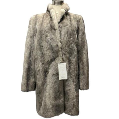 サガミンク サファイアミンク リアルファーコート ミドル丈 サガミンク サファイアミンク リアルファーコート L相当 毛皮 グレー