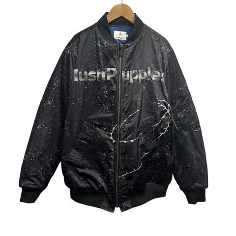 ハッシュパピー Hush Puppies 総柄 ロゴ 1958 MA-1 ブルゾンジャンパー 