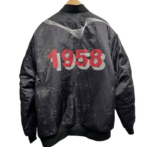 ハッシュパピー Hush Puppies 総柄 ロゴ 1958 MA-1 ブルゾンジャンパー 