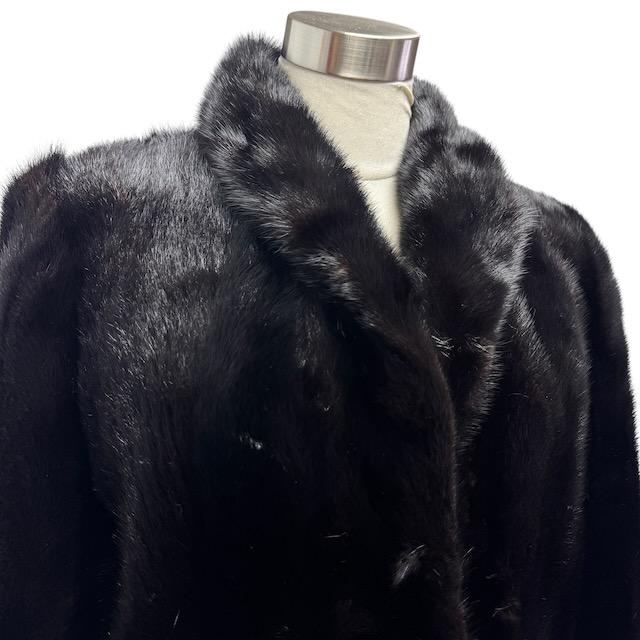 ダークミンク MINK 毛皮 コート リアルファー 11号 L相当 レディース