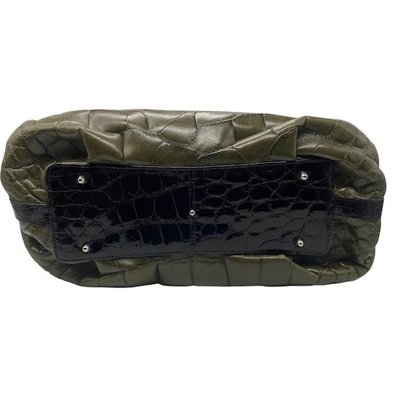 【中古】モコロ MOCORO 2WAY アリゲーター ハンドバッグ ショルダーバッグ センター取り ワニ 大容量 レザー グリーン レディース モコロ MOCORO 2WAY アリゲーター ハンドバッグ ショルダーバッグ