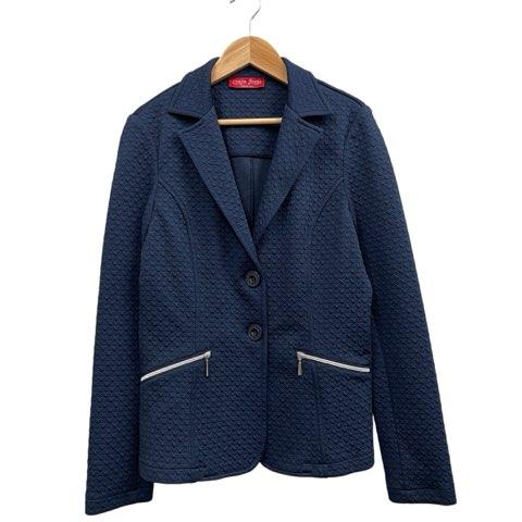 CORSO ROSSO 長袖ジャケット ジッパーポケット 凹凸生地 ネイビー 