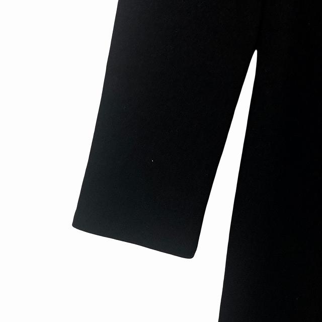 【極美品✨】セオリー　フレンチスリー　ひざ丈ワンピース　　　ベルト付き　黒　2 Theory｜ベルト付フレンチスリーブワンピース