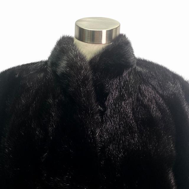 【中古】ジャメール Jamail ミンク コート 毛皮 リアルファー 黒 ブラック 13号 XL相当 レディース ジャメール Jamail ミンク コート 毛皮 リアルファー 黒 ブラック 13号