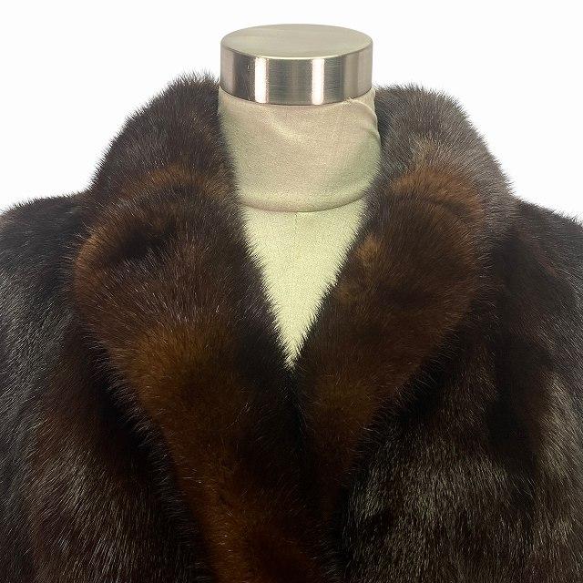 デミバフミンク コート 毛皮 リアルファー ブラウン 13号 XL相当