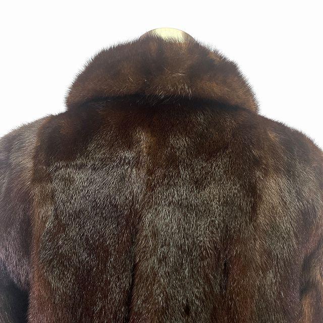 デミバフミンク コート 毛皮 リアルファー ブラウン 13号 XL相当