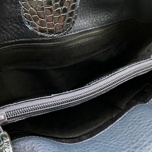 マットクロコダイル ハンドバッグ センター取り ワニ レザー 本革 