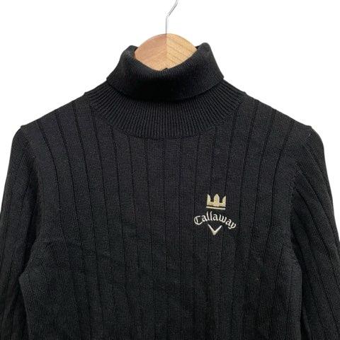 キャロウェイ CALLAWAY タートルネックセーター リブ編み 刺繍 ラメ系