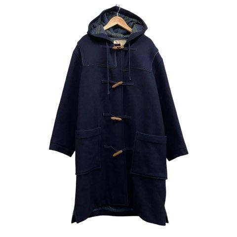 N-540 papas パパス　ウールコート　くるみボタン　大きめ　ネイビー パパス Papas ロングダッフルコート 木製トグル ネイビー サイズM