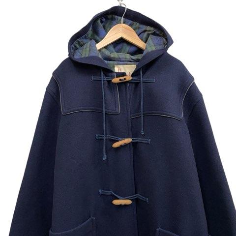 パパス Papas ロングダッフルコート 木製トグル ネイビー サイズM