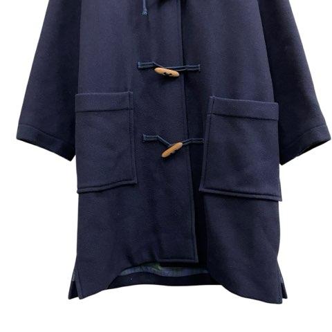 パパス Papas ロングダッフルコート 木製トグル ネイビー サイズM