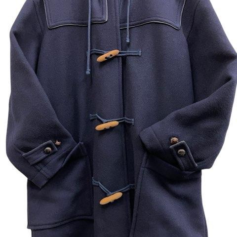 パパス Papas ロングダッフルコート 木製トグル ネイビー サイズM