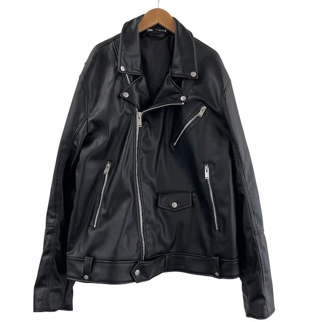 ZARA ザラ フェイクレザージャケット XL ライダース アウター メンズ