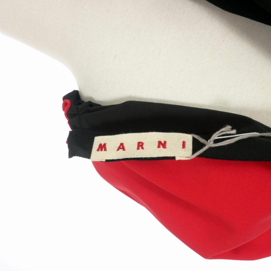 未使用品 マルニ MARNI 21AW フリル ロング ワンピース ドレス リブ 40 レッド 赤 ABMA0739U0 国内正規 レディース｜vectorpremium｜07