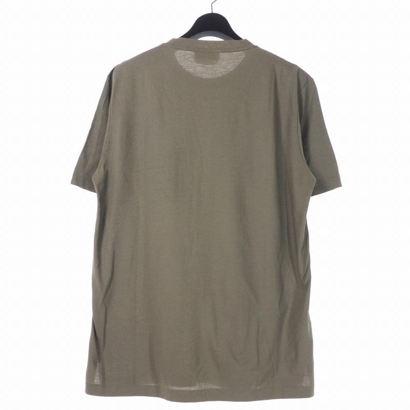 エルメス HERMES Tシャツ 胸ポケット 丸首 XL カーキ 国内正規