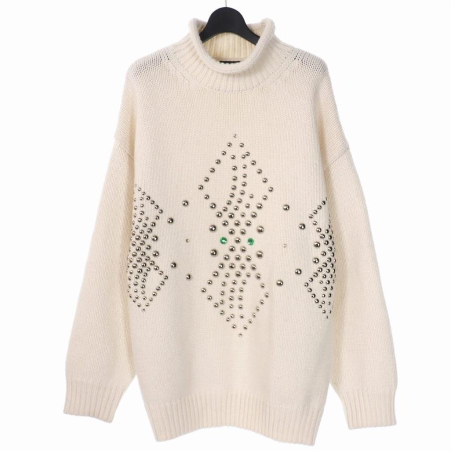 ウェルダン WE11DONE 21AW HOTFIX IRON ON SWEATER ラインストーン 