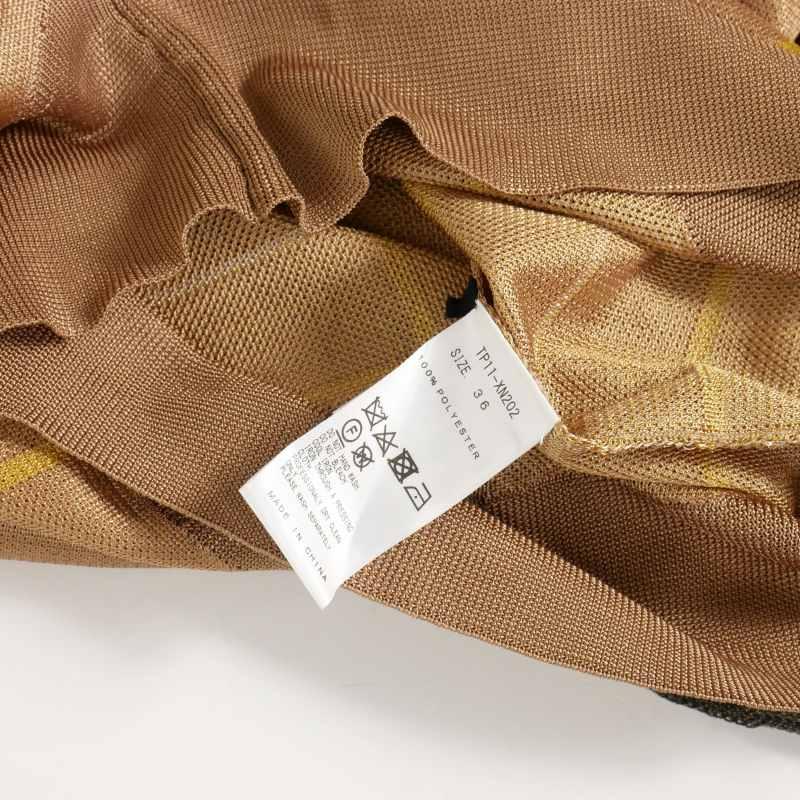 トーガ プルラ TOGA PULLA ニット カットソー チェック 七分袖 36