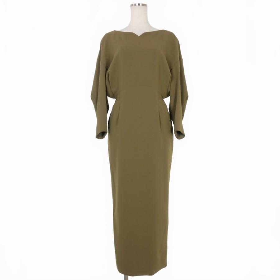 マメクロゴウチ Mame Kurogouchi 22AW Curved Line Neck Dress カーブ 