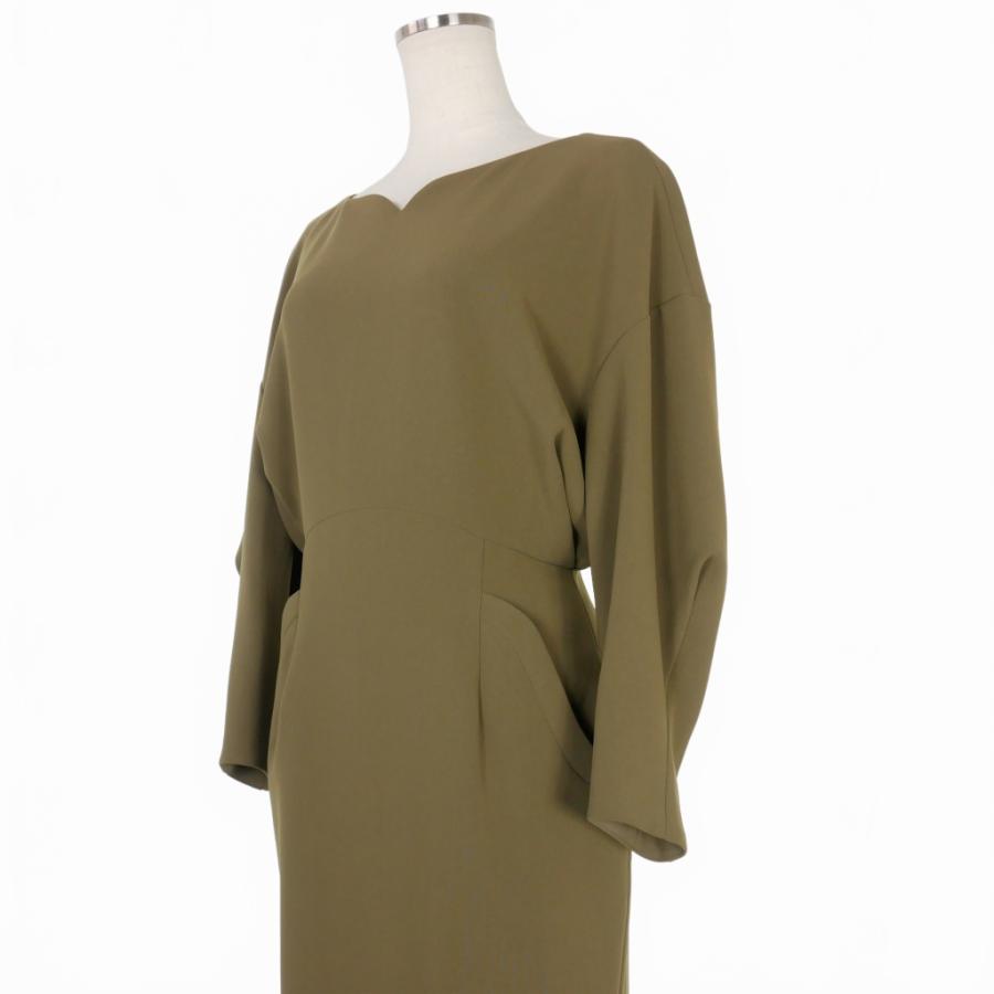 マメクロゴウチ Mame Kurogouchi 22AW Curved Line Neck Dress カーブ  