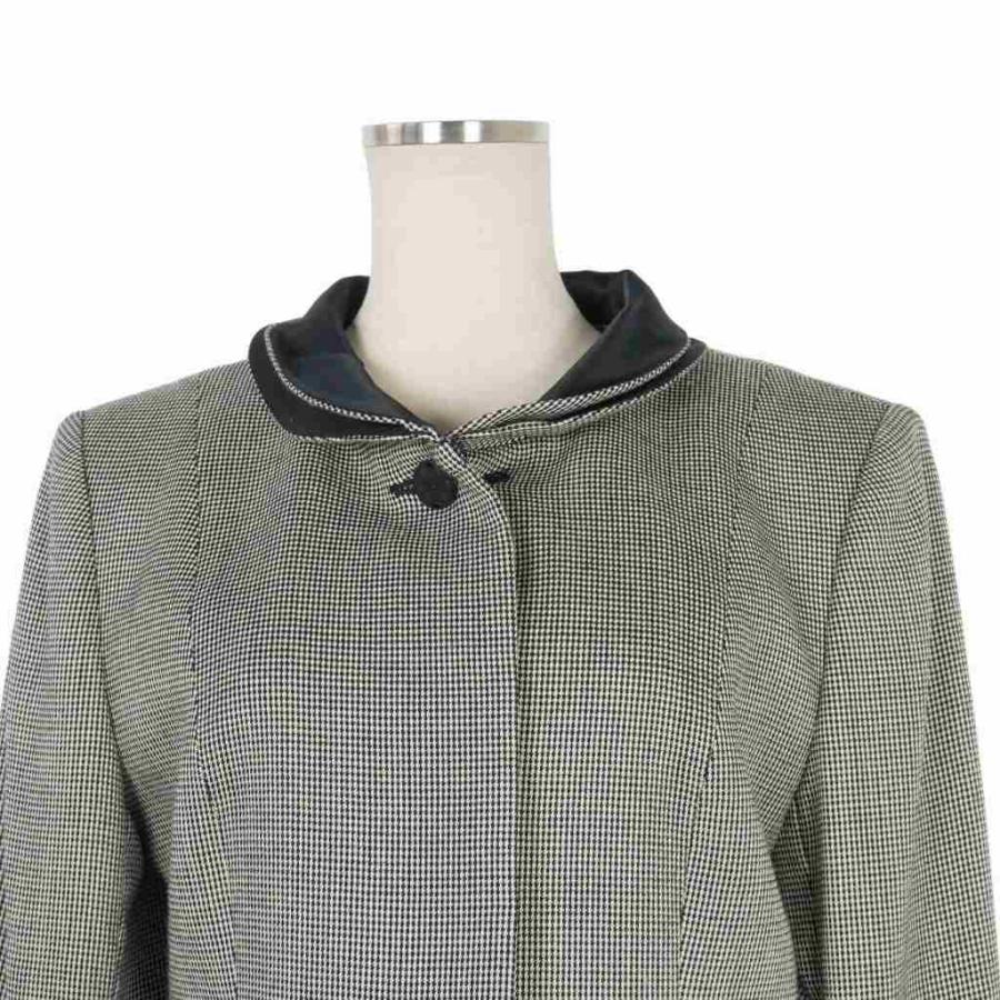 ハナエモリ HANAE MORI カバーオール ジャケット 千鳥格子 38 グレー 
