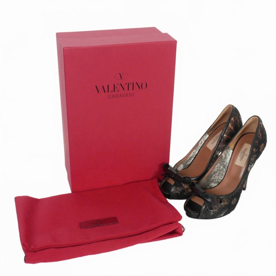 ヴァレンティノ ヴァレンチノ VALENTINO レース リボン パンプス 