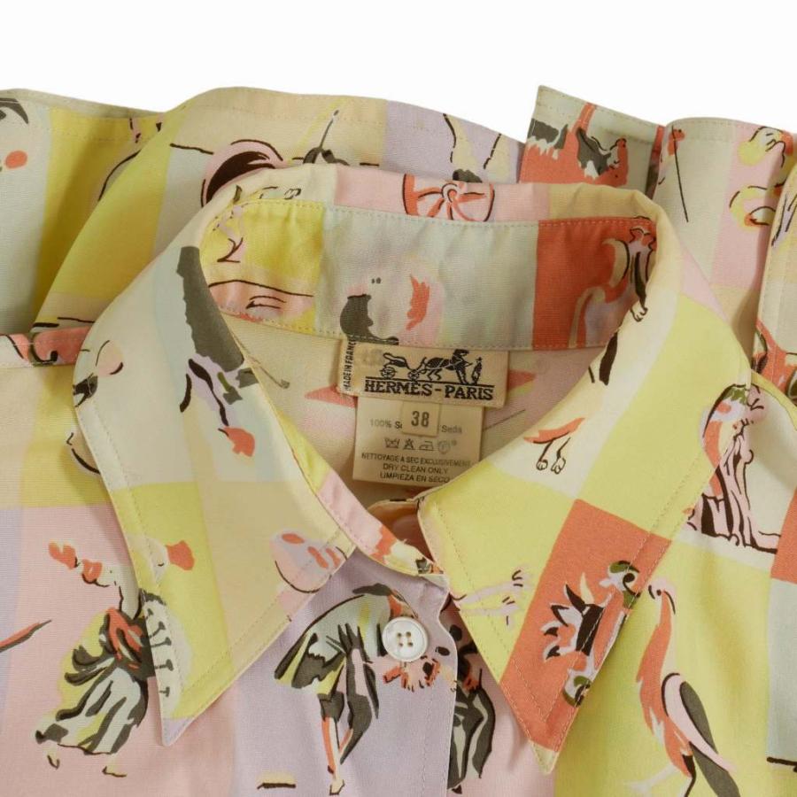 HERMES PARIS シルクシャツ レディース ホース エルメス