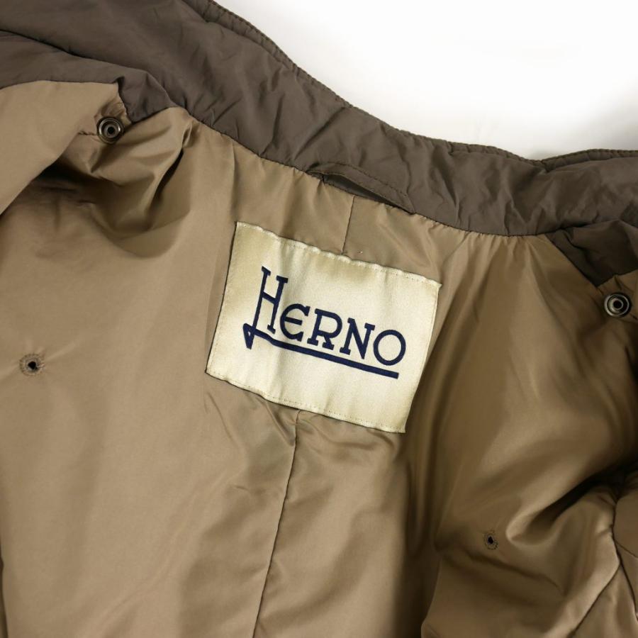 ヘルノ HERNO ミリタリー 中綿ジャケット ブルゾン 38 カーキ