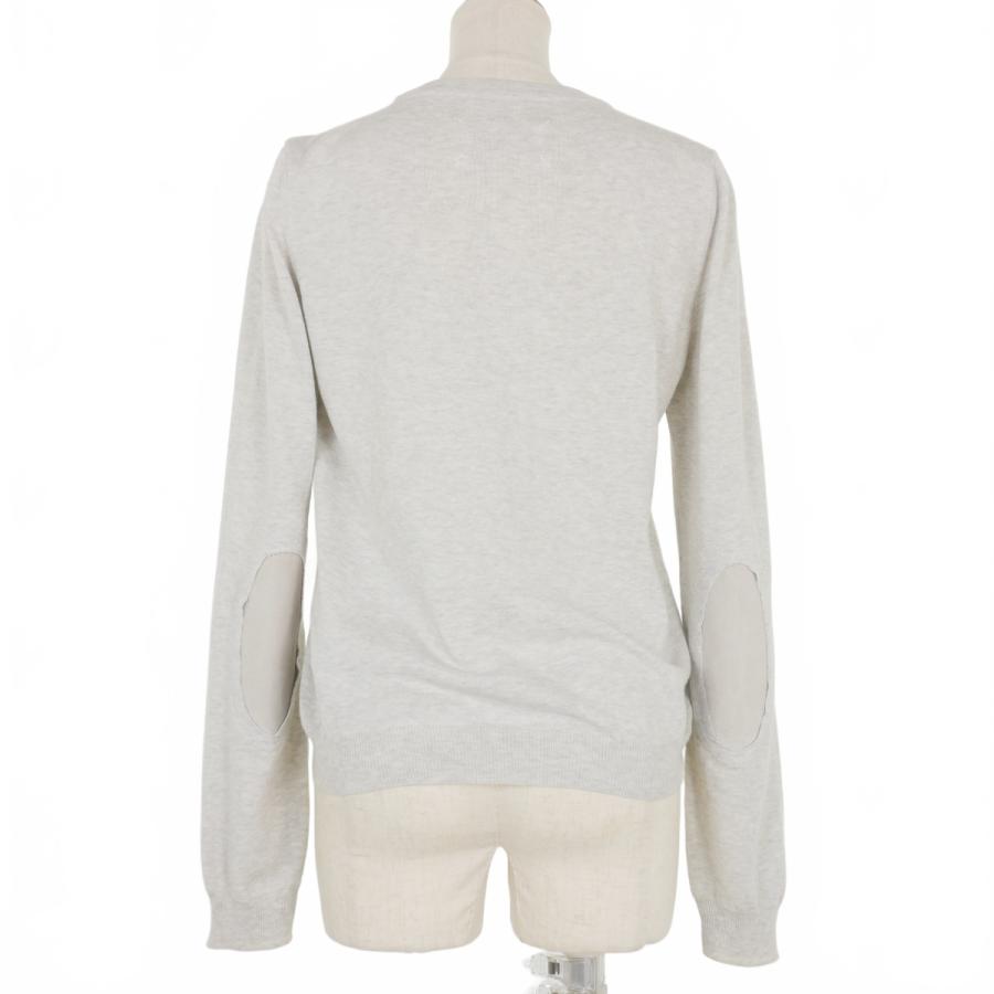 メゾンマルジェラ エルボーパッチ リブ切替 リネンウールニット グレー　L Maison Margiela - 【Last1 L】 エルボーパッチセーター Gray
