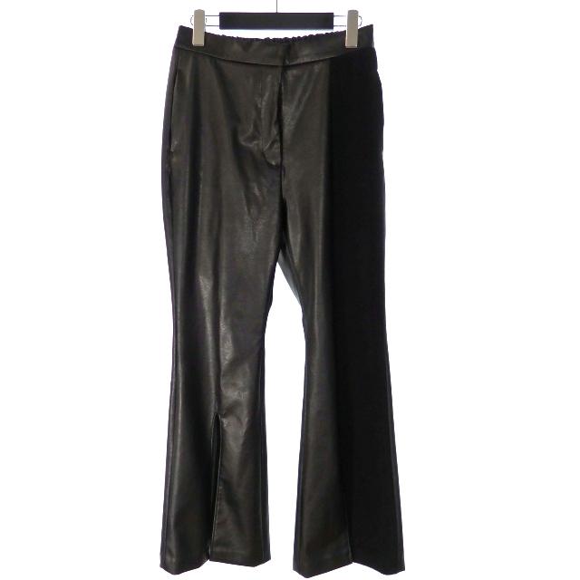 ラウタシー Lautashi フェイクレザー スリットパンツ ボトムス 0 