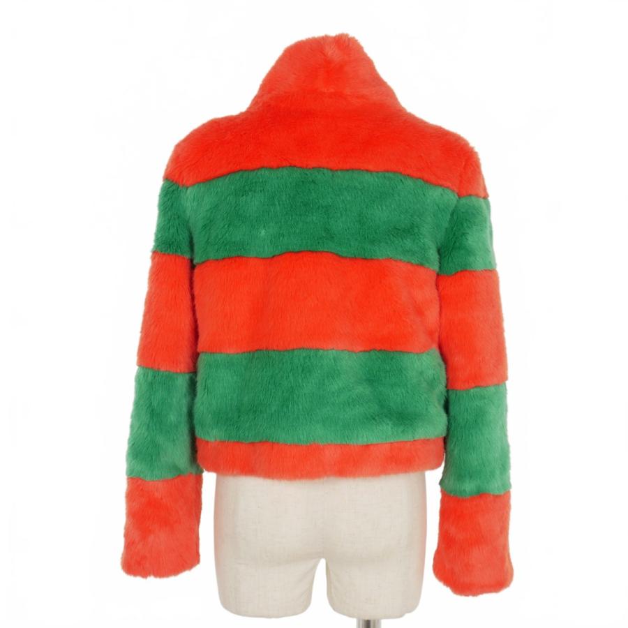 未使用品 ジョイリッチ JOYRICH ボーダー ファージャケット ショート