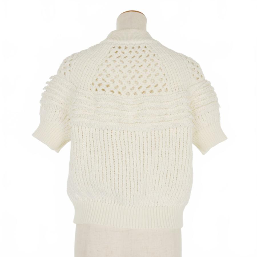 イリアンローブ iliann loeb 半袖 コットンニット セーター 白  