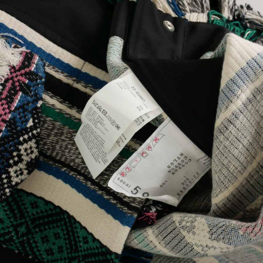 サカイ sacai 22SS ラグジャガードブルゾン フリンジ ジャケット 1 