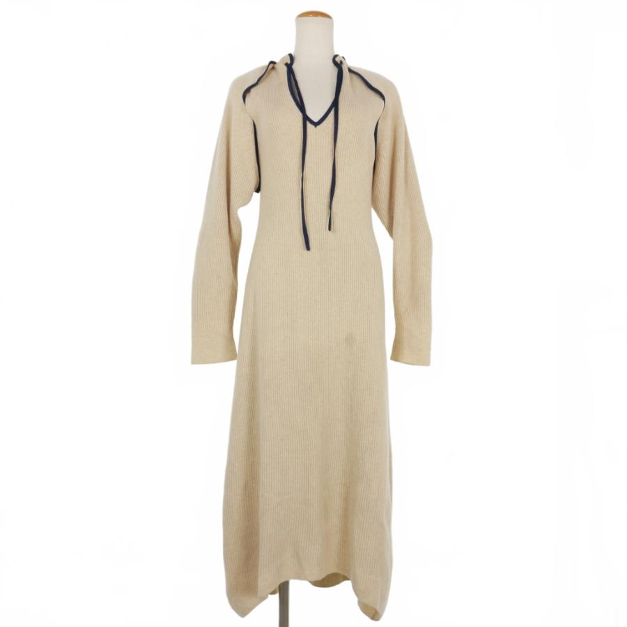 タン TAN DOGLEG SLEEVES LONG ONEPIECE ニットワンピース ロング F