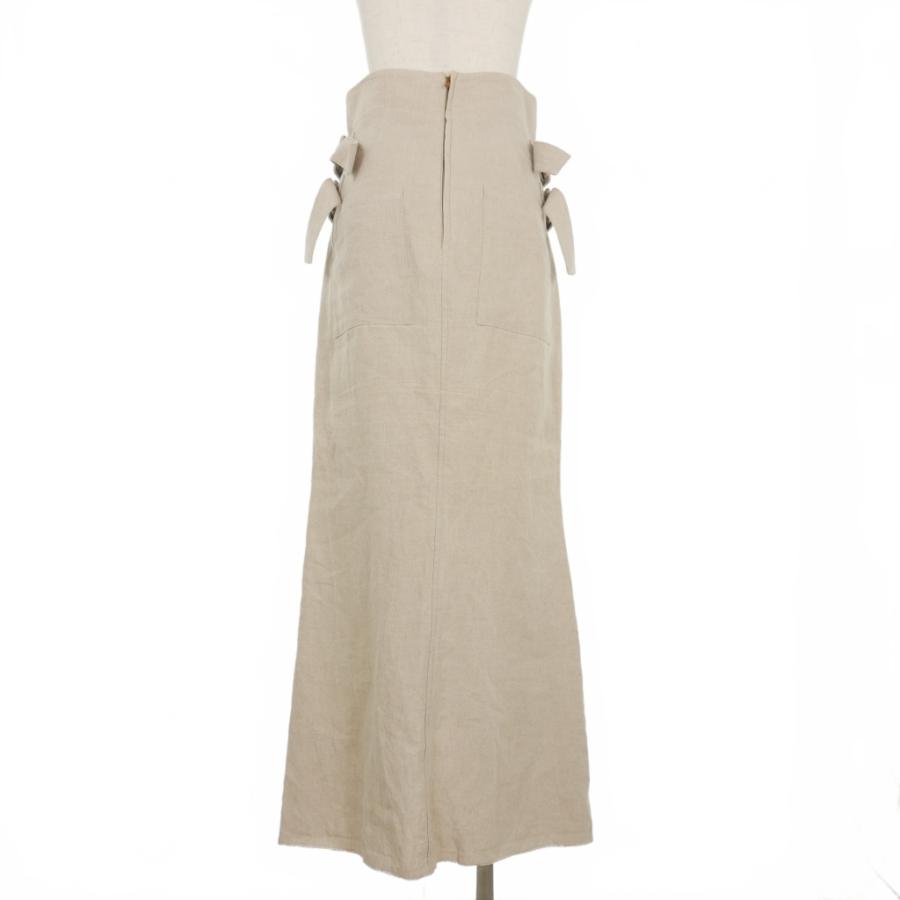 マメクロゴウチ Mame Kurogouchi サイドベルト リネンリネン ロング