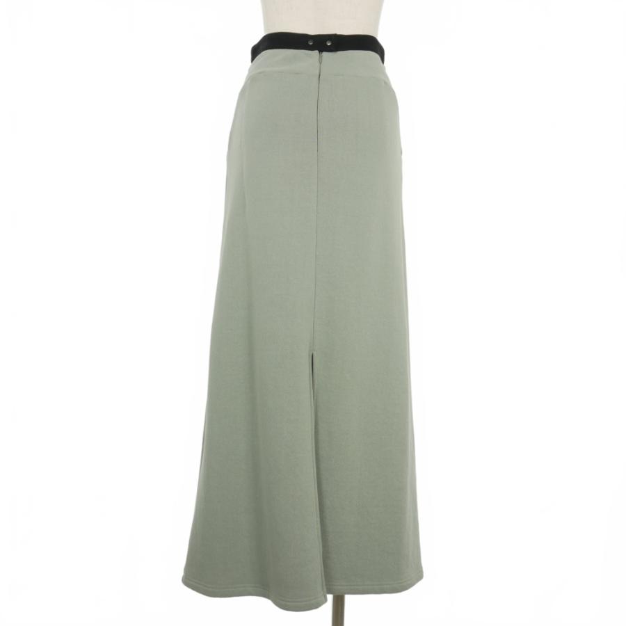 mame kurogouchi コットンシルクプリーツスカートグリーン