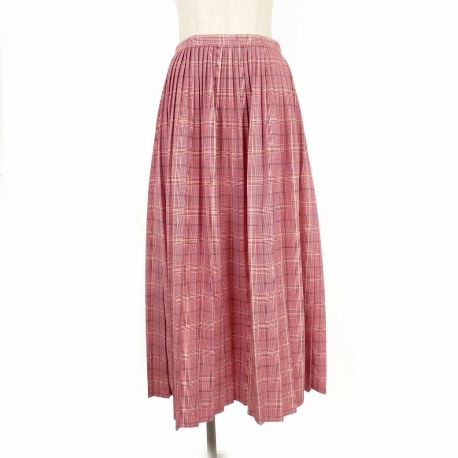 マルニ MARNI ロングスカート チェック プリーツ 38 ピンク系  