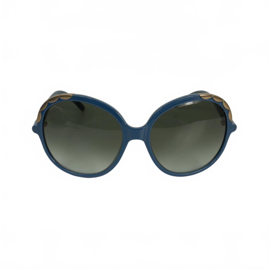 クロエ CHLOE バタフライ ラウンド サングラス セルフレーム 青 ブルー 