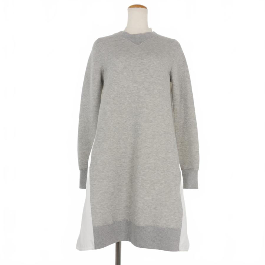 サカイ sacai シャツ切替 スウェット ワンピース ひざ丈 3