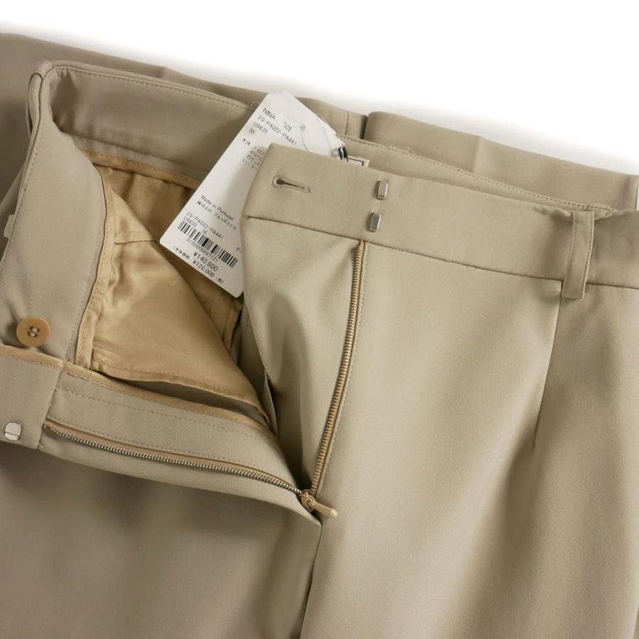 ニナリッチ NINA RICCI 裾ジップ ストレッチ ワイドパンツ スラックス 