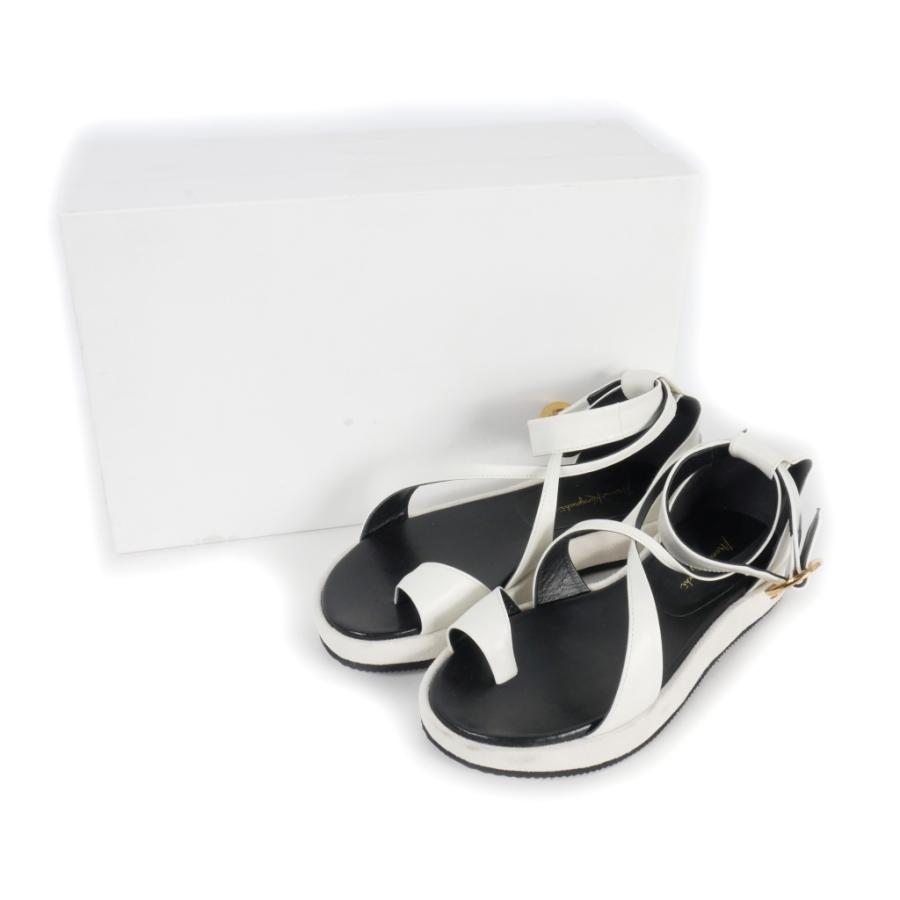 マメクロゴウチ Mame Kurogouchi 22SS Curved Line Ankle レザー