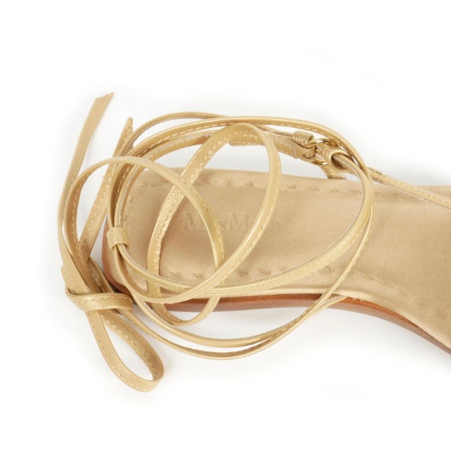 【中古】マックスマーラ MAX MARA FLORAPV グルカ ストラップ メタリック サンダル 35 ベージュ 14-52-13711 Max Mara マックスマーラ MAX MARA FLORAPV グルカ ストラップ